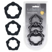 Набор из 3 эрекционных колец Beaded Silicone Cockring Set - Shots Media BV - в Вологде купить с доставкой