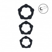 Набор из 3 эрекционных колец Beaded Silicone Cockring Set - Shots Media BV - в Вологде купить с доставкой