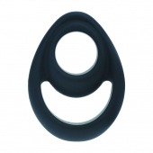 Черное эрекционное кольцо Double Ergo Silicone Cockring - Shots Media BV - в Вологде купить с доставкой