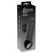 Черная вибронасадка для пениса с хомутом для мошонки и пультом ДУ Remote Controlled Penis Extension - Orion - в Вологде купить с доставкой