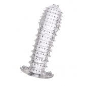 Гелевая прозрачная насадка c шипами - 12 см. - Toyfa Basic - в Вологде купить с доставкой
