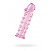 Гелевая розовая насадка на фаллос с шипами - 12 см. - Toyfa Basic - в Вологде купить с доставкой