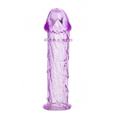 Гладкая фиолетовая насадка с усиками под головкой - 12,5 см. - Toyfa Basic - в Вологде купить с доставкой