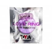 Фиолетовое эрекционное кольцо с виброэлементом в верхней части - Toyfa Basic - в Вологде купить с доставкой