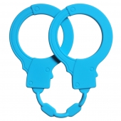 Голубые силиконовые наручники Stretchy Cuffs Turquoise - Lola Games - купить с доставкой в Вологде