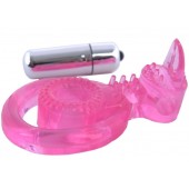 Розовая вибронасадка со стимулятор клитора   Язычок - Toyfa Basic - в Вологде купить с доставкой