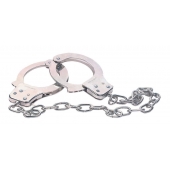 Наручники из металла с длинной цепочкой CHROME HANDCUFFS METAL HANDCUFFS W. KEY - NMC - купить с доставкой в Вологде