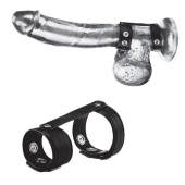 Утяжка на пенис с клёпками Duo Snap Cock And Ball Ring - BlueLine - купить с доставкой в Вологде