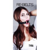Чёрный кожаный чокер-кляп Tyra Black - Rebelts - купить с доставкой в Вологде