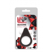 Чёрное эрекционное кольцо LIT-UP SILICONE STIMU RING 1 BLACK - Dream Toys - в Вологде купить с доставкой