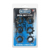 Набор из 6 дымчатых эрекционных колец MENZSTUFF 6PC STRECHEABLE RING SET - Dream Toys - в Вологде купить с доставкой