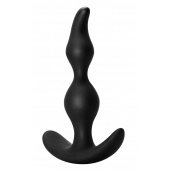 Чёрная анальная пробка Bent Anal Plug Black - 13 см. - Lola Games