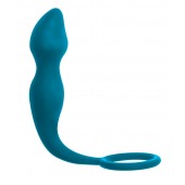 Бирюзовое эрекционное кольцо Sensation с анальным стимулятором - Lola Games - в Вологде купить с доставкой