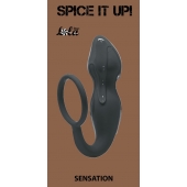 Серое эрекционное кольцо Sensation с анальным стимулятором - Lola Games - в Вологде купить с доставкой