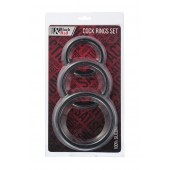 Набор из 3 чёрных эрекционных колец - ToyFa - в Вологде купить с доставкой