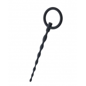 Чёрный уретральный плаг с кольцом - ToyFa - купить с доставкой в Вологде