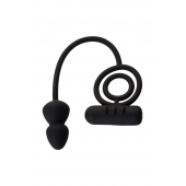 Чёрное эрекционное кольцо с вибропулькой и анальным хвостом - Erotist Adult Toys - в Вологде купить с доставкой