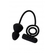 Чёрное эрекционное кольцо с вибростимулятором и анальным хвостом - Erotist Adult Toys - в Вологде купить с доставкой