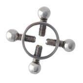 Серебристые зажимы для сосков на винтах - ToyFa - купить с доставкой в Вологде