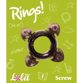 Чёрное эрекционное кольцо Rings Screw - Lola Games - в Вологде купить с доставкой