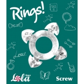 Прозрачное эрекционное кольцо Rings Screw - Lola Games - в Вологде купить с доставкой