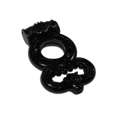 Чёрное эрекционное кольцо Rings Treadle с подхватом - Lola Games - в Вологде купить с доставкой