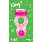 Розовое эрекционное кольцо с вибрацией Rings Ringer - Lola Games - в Вологде купить с доставкой