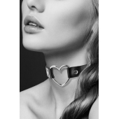 Чёрный чокер с кольцом в форме сердца - Bijoux Pour Toi - купить с доставкой в Вологде