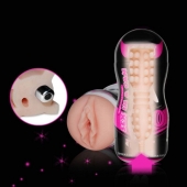 Мастурбатор-вагина Sex In A Can Vibra Vagina Tunnel - Lovetoy - в Вологде купить с доставкой