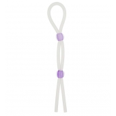 Прозрачное эрекционное кольцо-лассо SILICONE LASSO COCK RING DUAL BEADS - NMC - в Вологде купить с доставкой
