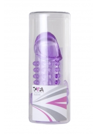 Закрытая фиолетовая насадка с 2 отростками - 13 см. - Toyfa Basic - в Вологде купить с доставкой