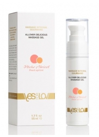 Универсальный массажный гель-смазка Allover Delicious Massage Gel с ароматом персика и аброкоса - 50 мл. - YESforLOV - купить с доставкой в Вологде
