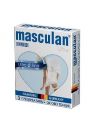Ультратонкие презервативы Masculan Ultra Fine с обильной смазкой - 3 шт. - Masculan - купить с доставкой в Вологде