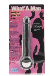 Чёрная насадка на пенис для анальной стимуляции WHATA MAN - 16 см. - Seven Creations - в Вологде купить с доставкой