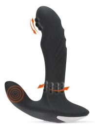 Черный вибромассажер простаты с функцией римминга Plug with Perineum Stimulator - 16,6 см. - Orion - в Вологде купить с доставкой