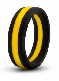 Черно-желтое силиконовое эрекционное кольцо Silicone Go Pro Cock Ring - Blush Novelties - в Вологде купить с доставкой