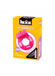 Розовое эрекционное виброкольцо Luxe VIBRO  Ужас Альпиниста  + презерватив - Luxe - в Вологде купить с доставкой