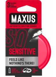 Ультратонкие презервативы в железном кейсе MAXUS Sensitive - 3 шт. - Maxus - купить с доставкой в Вологде