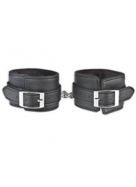 Черные фиксаторы для ног на цепи с мехом внутри - Lux Fetish - купить с доставкой в Вологде