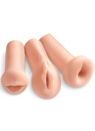 Комплект из 3 мастурбаторов All 3 Holes: вагина, анус, ротик - Pipedream - в Вологде купить с доставкой
