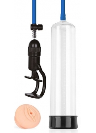 Прозрачная вакуумная помпа Sex Expert с насадкой-вагиной - Sex Expert - в Вологде купить с доставкой