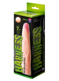 Телесная насадка с венками на Harness с коннектором GREEN LINE - 18 см. - LOVETOY (А-Полимер) - купить с доставкой в Вологде