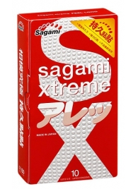 Утолщенные презервативы Sagami Xtreme Feel Long с точками - 10 шт. - Sagami - купить с доставкой в Вологде
