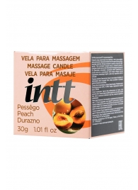 Массажная свеча для поцелуев Peach с ароматом персика - 30 гр. - INTT - купить с доставкой в Вологде