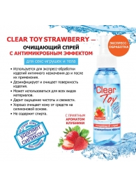 Очищающий спрей для игрушек CLEAR TOY Strawberry - 100 мл. - Биоритм - купить с доставкой в Вологде
