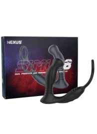 Черная анальная пробка NEXUS SIMUL8 с фиксацией на теле кольцами - Nexus Range - в Вологде купить с доставкой