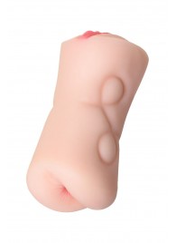 Телесный двусторонний мастурбатор Rich Fruit - вагина и анус - ToyFa - в Вологде купить с доставкой