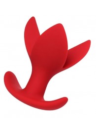 Красная силиконовая расширяющая анальная пробка Flower - 9 см. - ToyFa