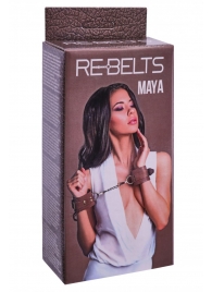 Коричневые кожаные наручники Maya - Rebelts - купить с доставкой в Вологде
