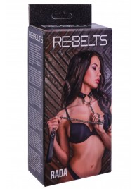 Черный поводок и чокер с кольцом Rada - Rebelts - купить с доставкой в Вологде